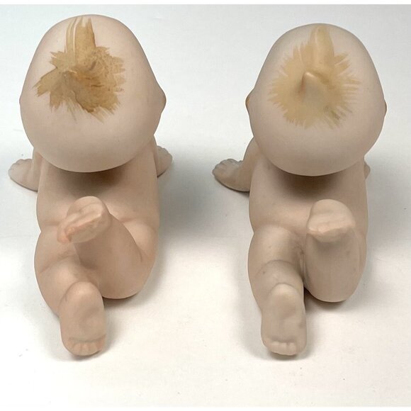 VTG Lot 4 Porcelain Bisque 3.5" KEWPIE Doll FIGURINES Sitting Crawling KW913 EUC - Picture 4 of 11